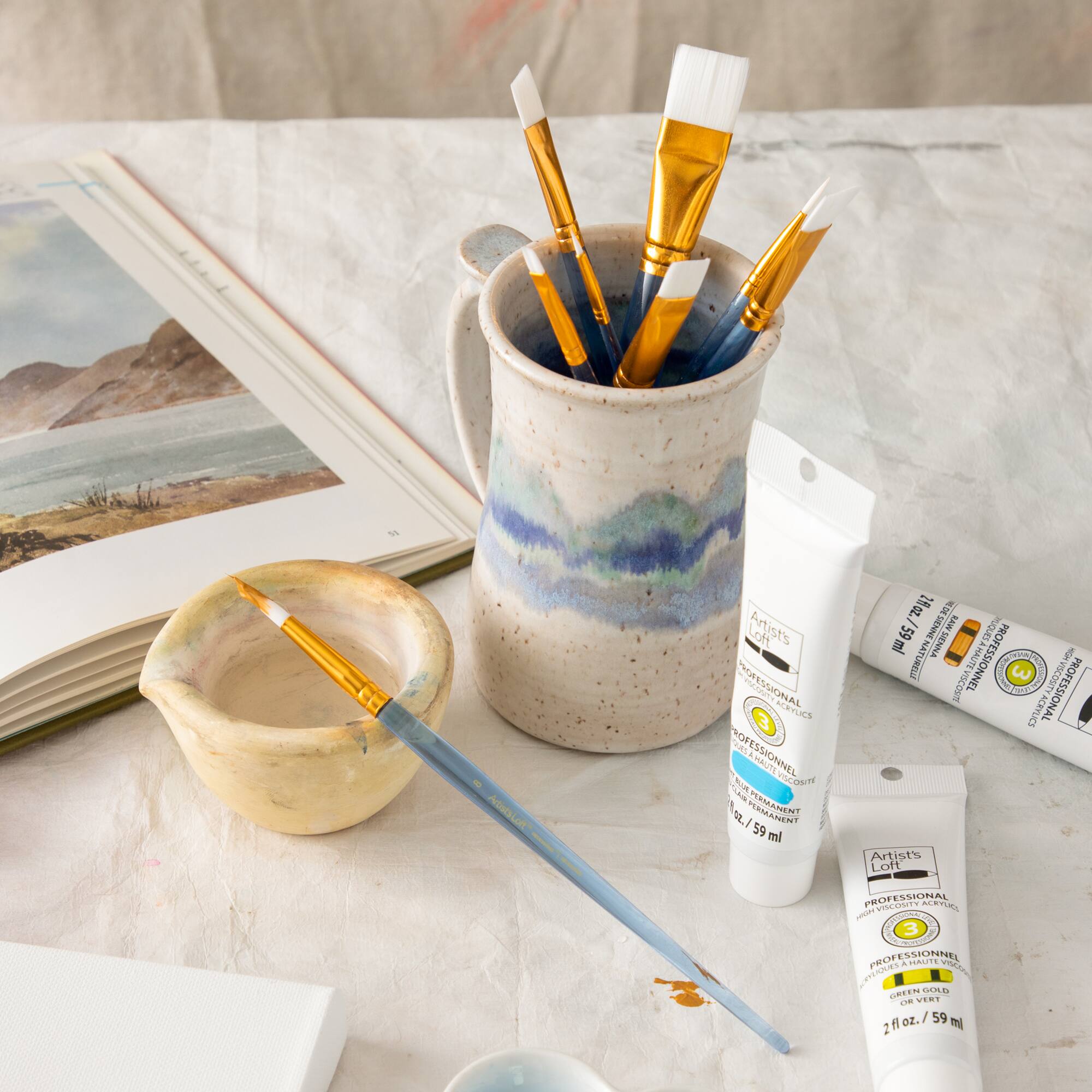 Synthetic Acrylic 10 Piece Brush Combo By Artist's Loft® Necessities